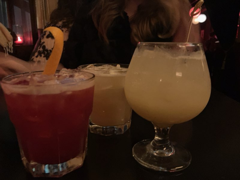 drinks in a dive bar 